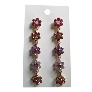 Rhinestone Flower Earrings